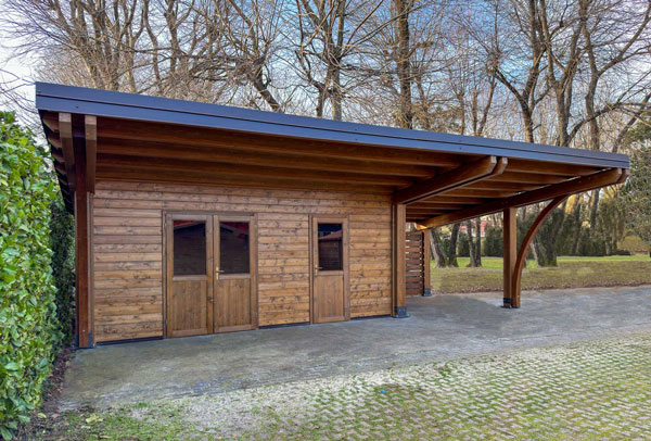 Carport Round condominiale con box integrati comunicanti