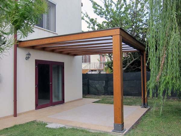 Pergola Cube addossata compatta e minimale – CuP130
