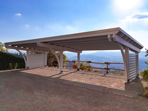 tettoia auto in legno Round panoramica